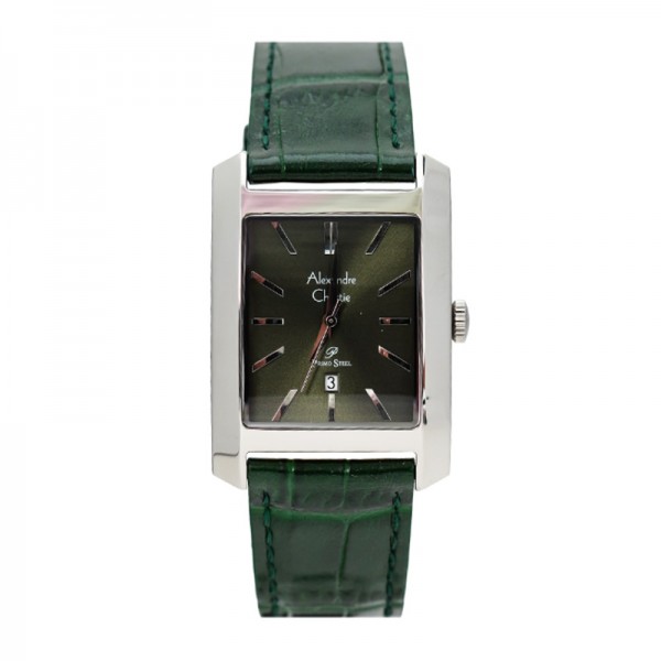 Alexandre Christie AC 1022 Silver Green Leather Lady MDLSSGN